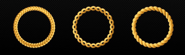 Braid circle golden 3d frame round braided ring twisted rope