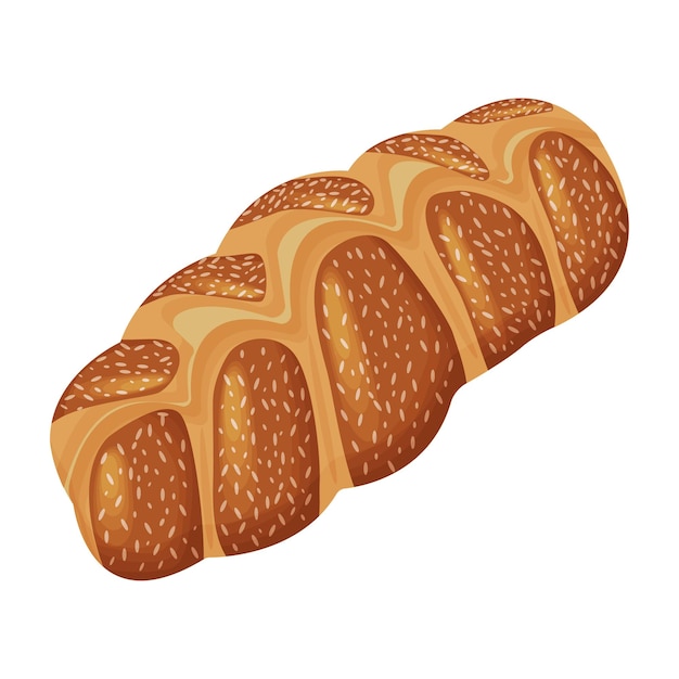 꼰된 빵 Challah 유태인 전통 휴일 빵 흰색 배경에 고립