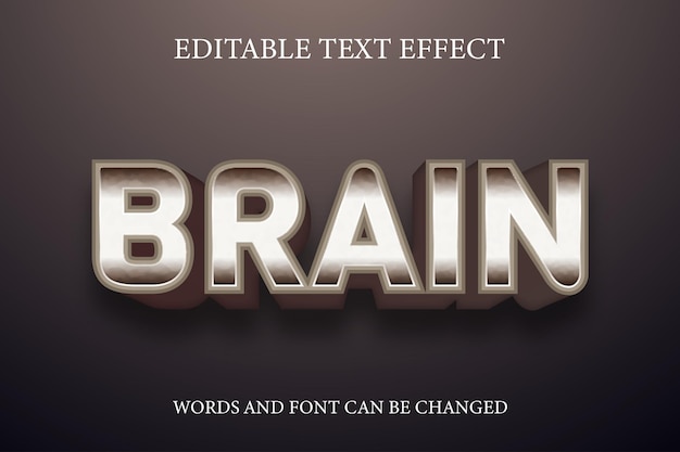 Brain 3d gradient style text effect