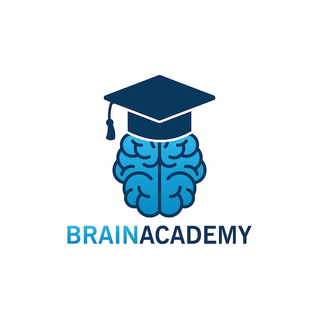 Disegno del modello di logo di brain academy