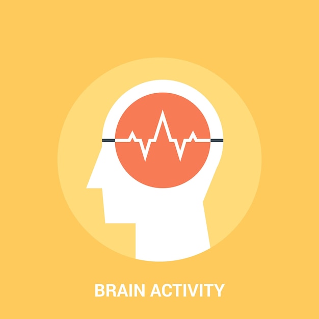 Brain activity icon concept