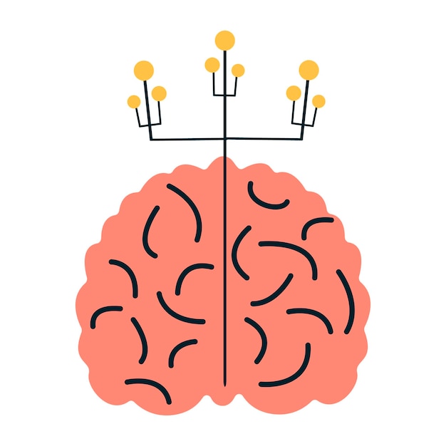 Brain ai tech concept Artificial intelligence vector symbol illustration