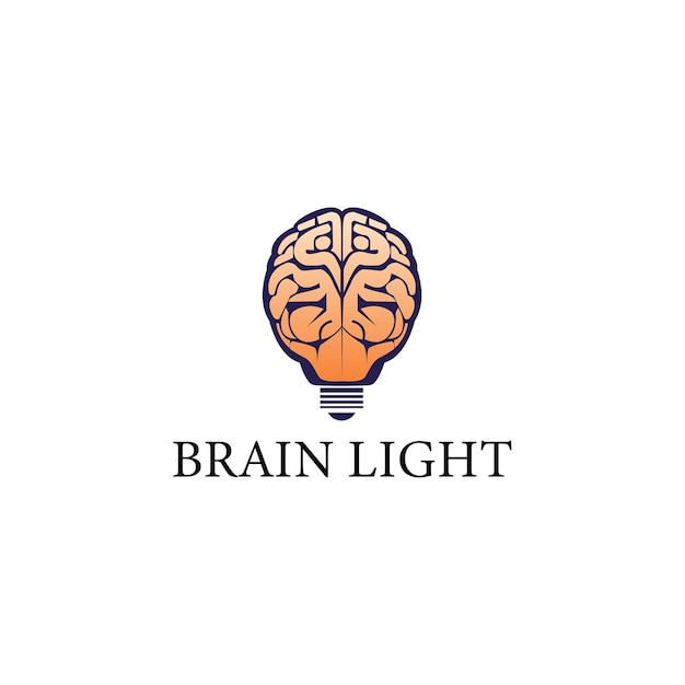 brain bulb icon symbol design creative idea logo design template brain light logo design