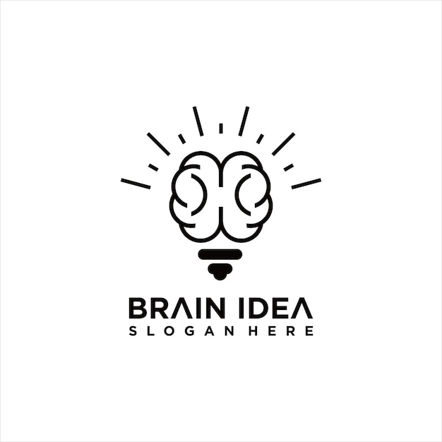 brain bulb icon symbol design creative idea logo designs template