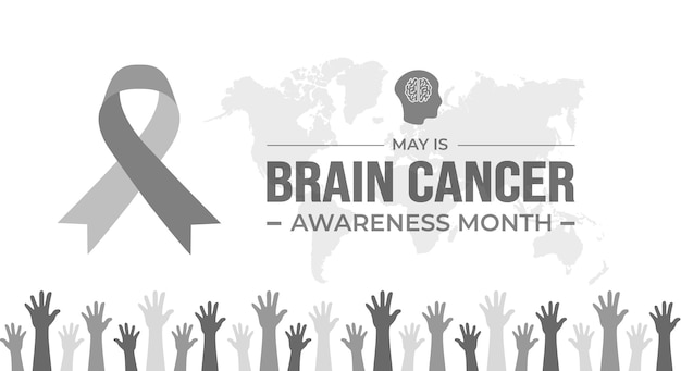 Brain Cancer Awareness Month background or banner design template celebrated in may