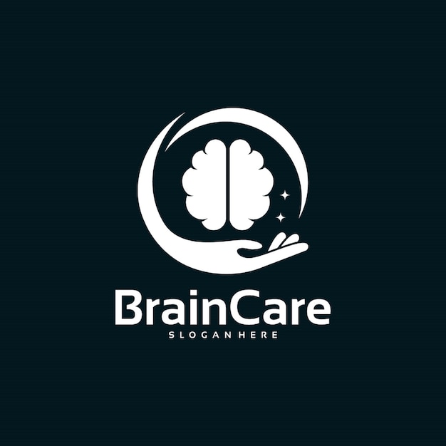 Brain care logo template, care logo designs, brain symbol vector