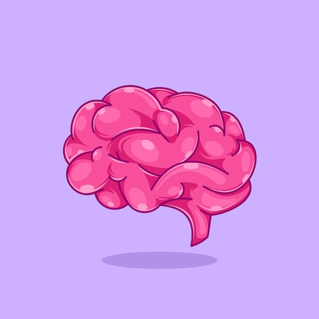 Brain cartoon icon illustration design