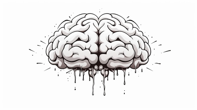 Vector brain cartoon vector