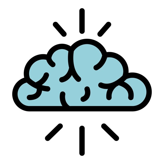 Brain certificate idea icon Outline brain certificate idea vector icon color flat isolated