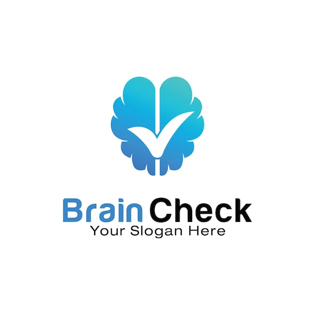 Brain check logo design template