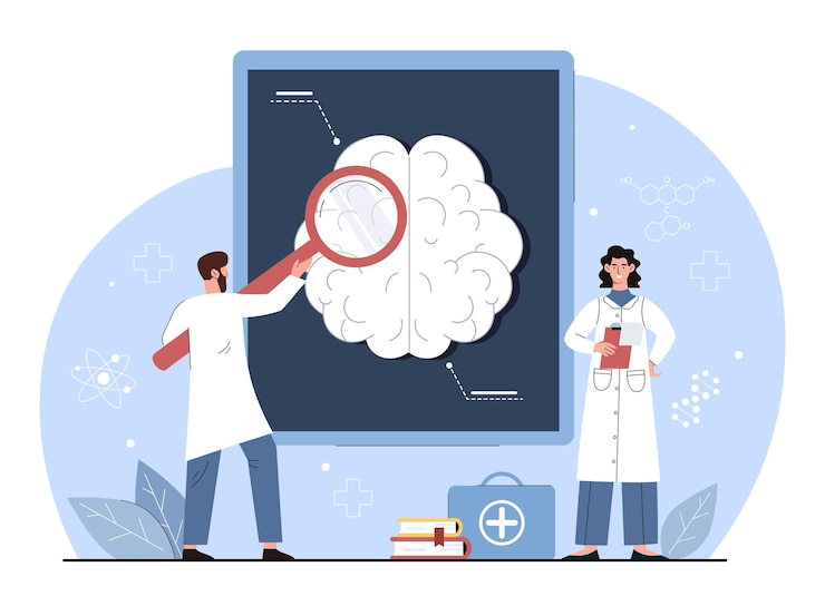 Vector brain chemistry concept