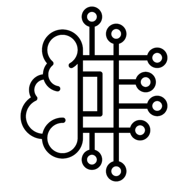 Vector brain chip icon vector image can be used for robotics