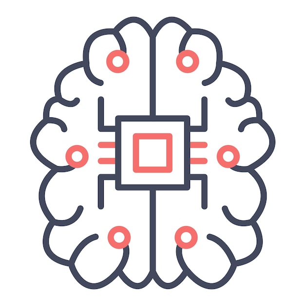 Vector brain chip vector illustration style
