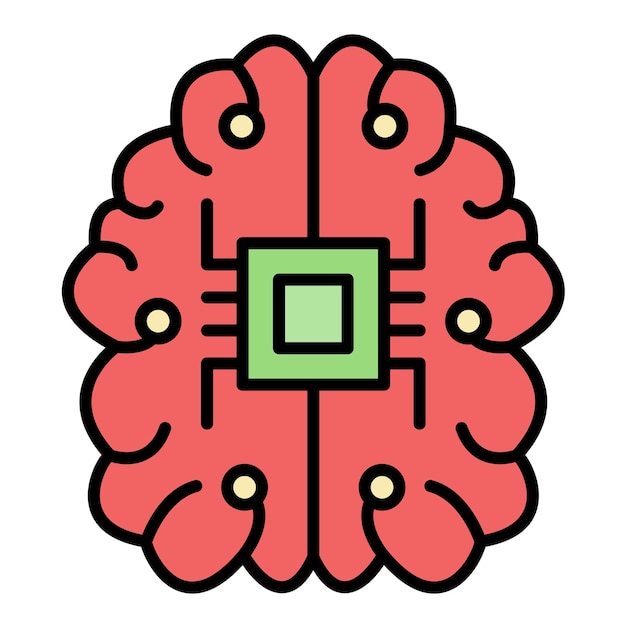 Vector brain chip vector illustration style