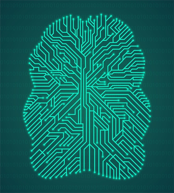 Brain circuit board technological brain concept background