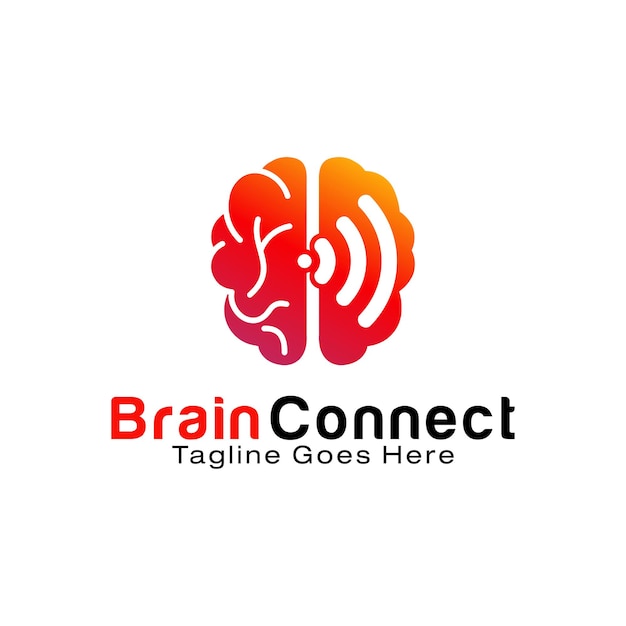 Шаблон дизайна логотипа brain connect