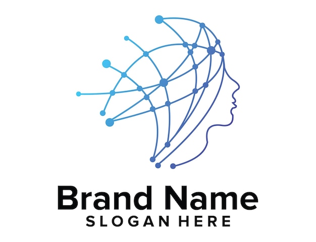 Brain connection logo vector  template