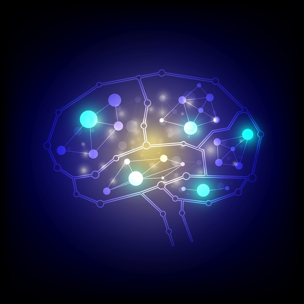 Vector brain connections background