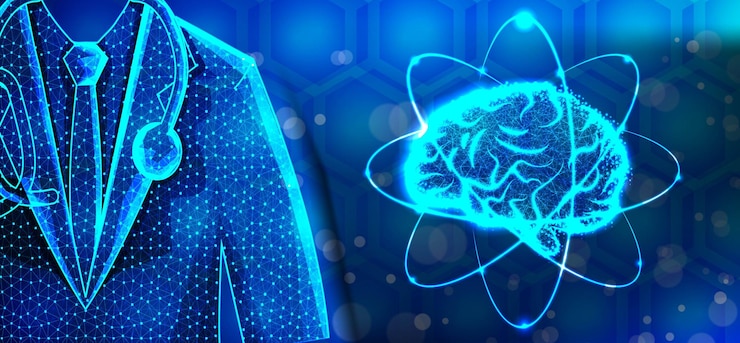 Vector brain doctor specialist human anatomy abstract low poly designs wireframe mesh background vector illustration