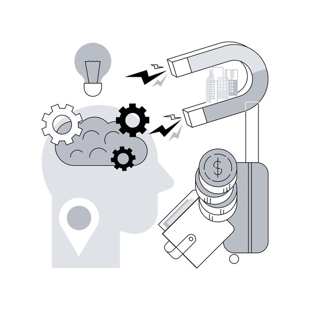 Vector brain drain abstract concept vector illustration