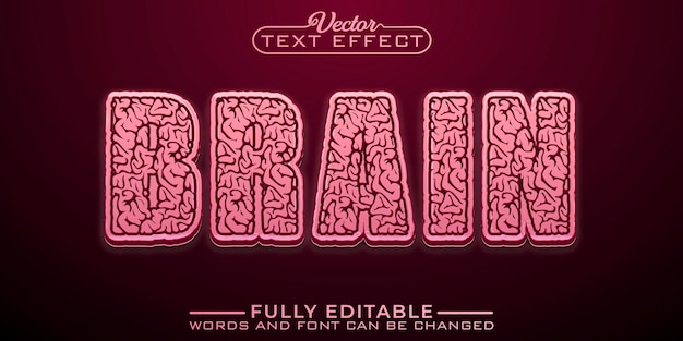 Brain editable text effect template