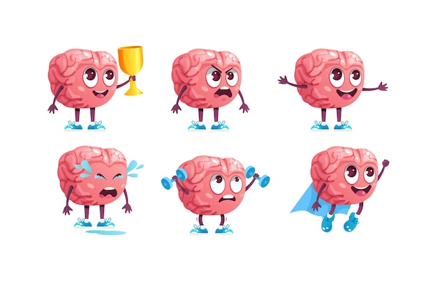 두뇌 감정 캐릭터 만화 세트입니다.