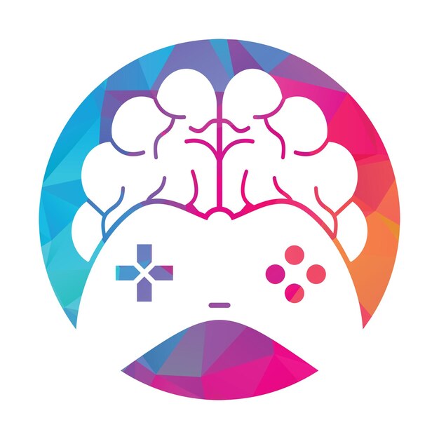 Vector brain game logo vector illustration mind game logo design icon