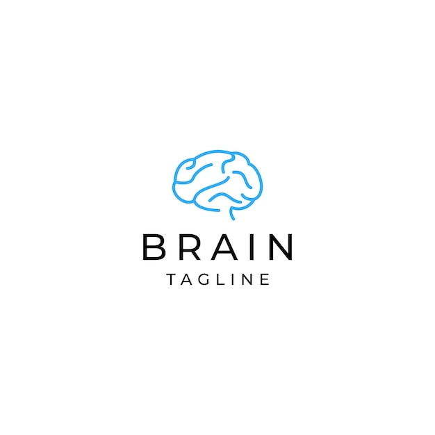 Brain geometric logo icon design template