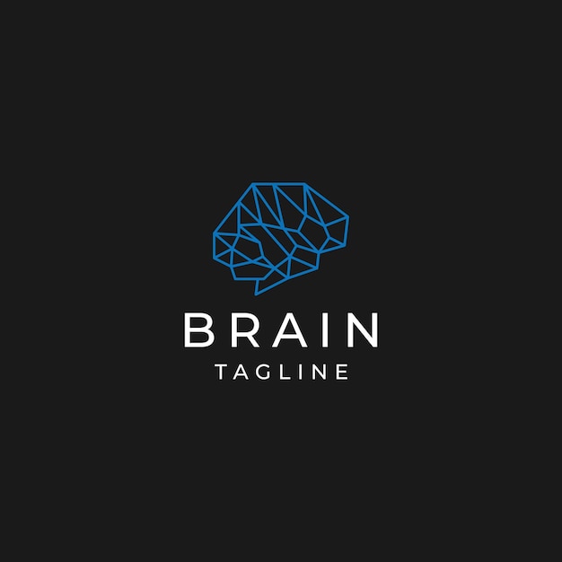 Brain geometric logo icon design template