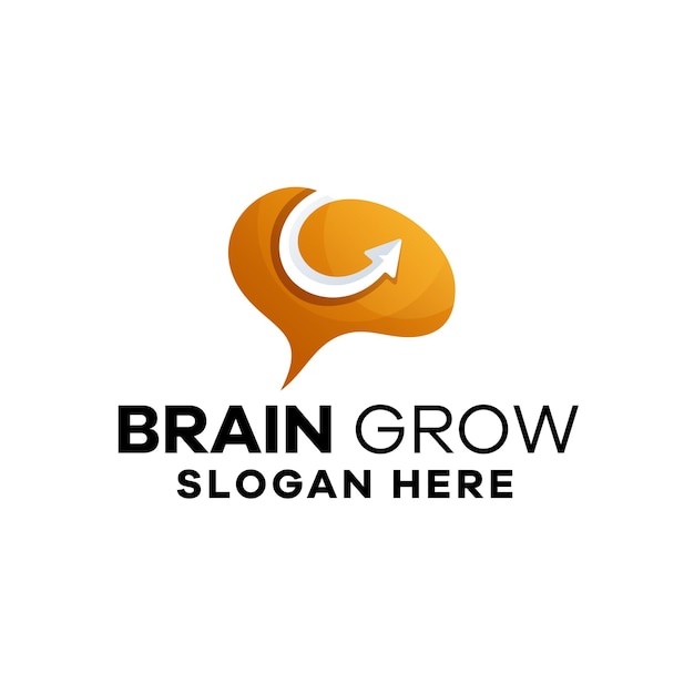 Brain grow gradiënt logo sjabloon