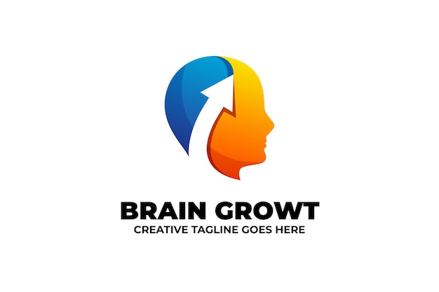 Vector brain growth idea creativity logo