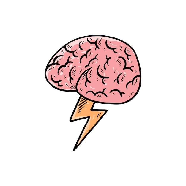 Brain hand drawn illustration vector