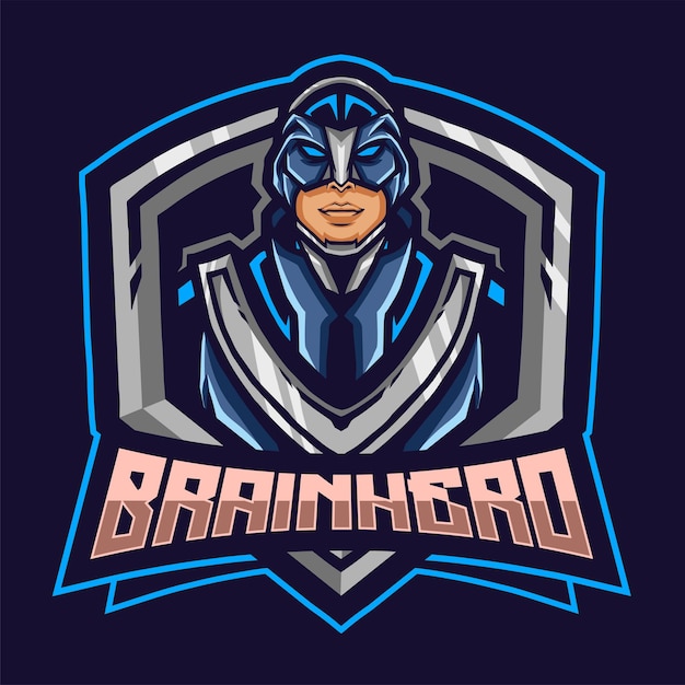 Vector brain hero mascotte-logo