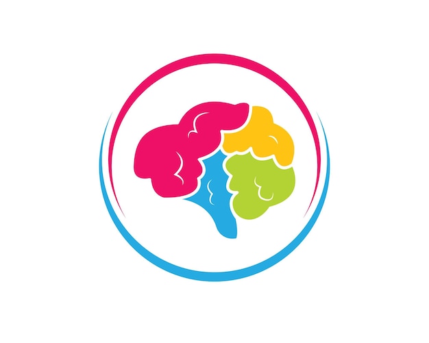 Brain illustration vector icon Logo of ideathink design