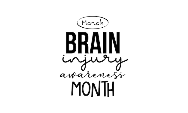 Brain Injury Awareness Month Health awareness brush calligraphy concept vector template for banner card poster background