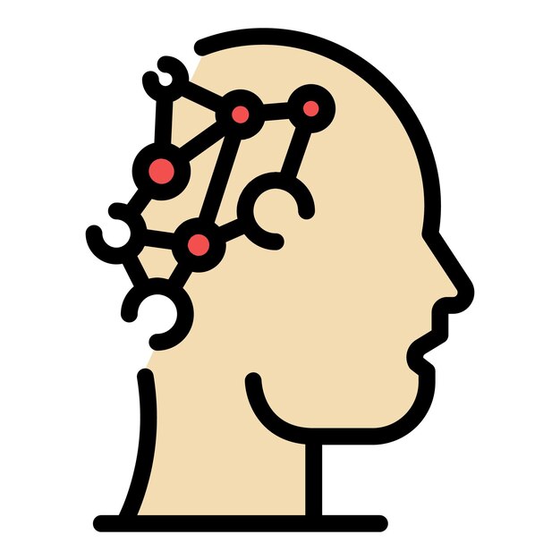 Икона инноваций мозга контур вектора инноваций мозга икона цвета плоская изолированная