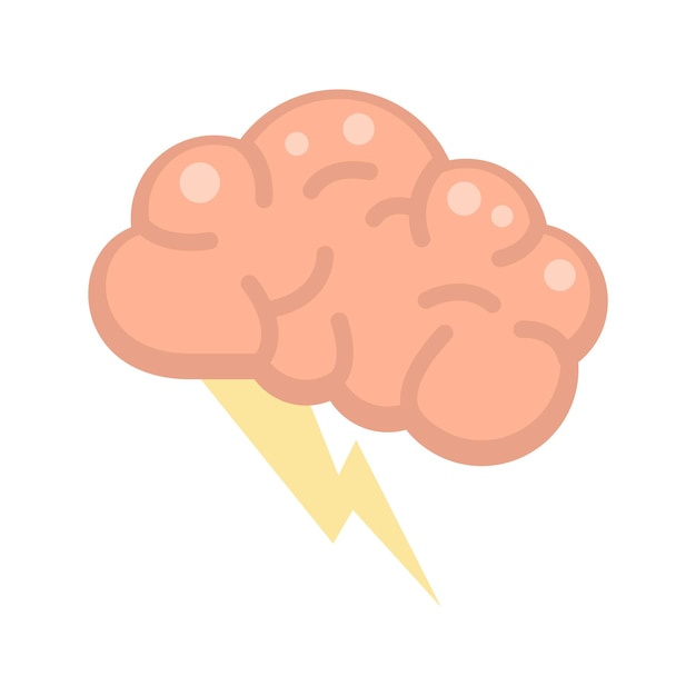 Brain innovation idea icon Flat illustration of brain innovation idea vector icon isolated on white background