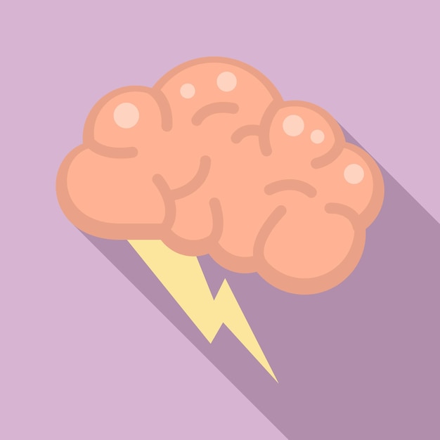 Brain innovation idea icon Flat illustration of brain innovation idea vector icon for web design