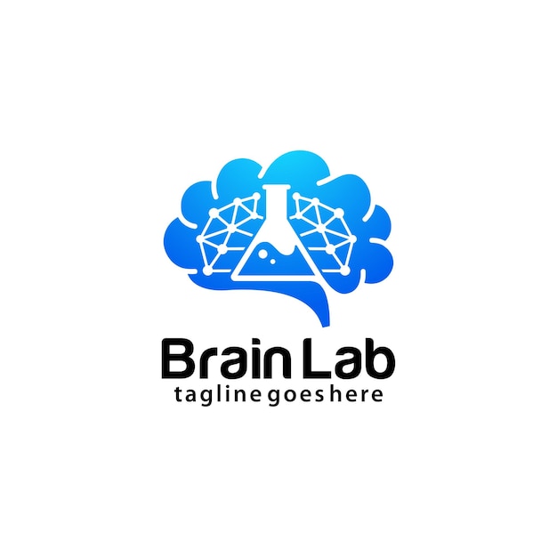 Brain lab logo design template