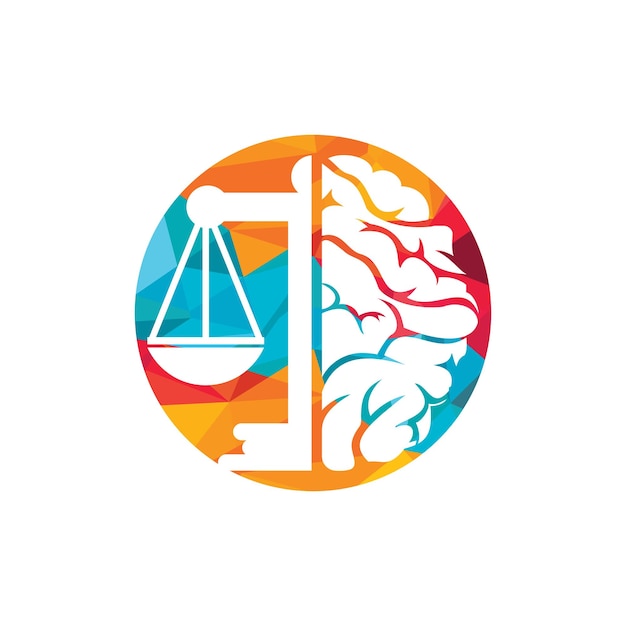 Brain law vector logo design