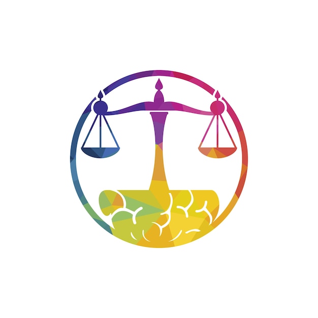 Brain law vector logo design