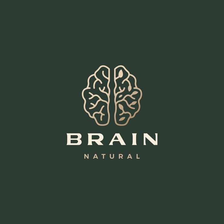 Шаблон сложного эстетического логотипа Brain Leaf