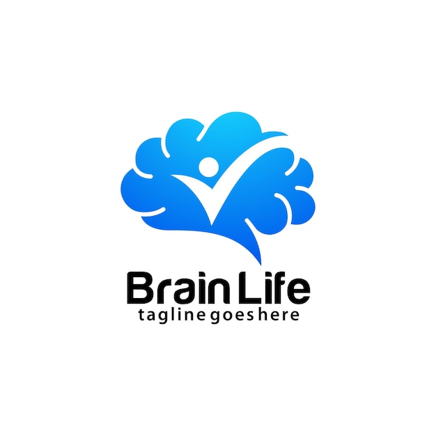 Vector brain life logo design template