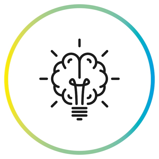 Vector brain light bulb icon vector