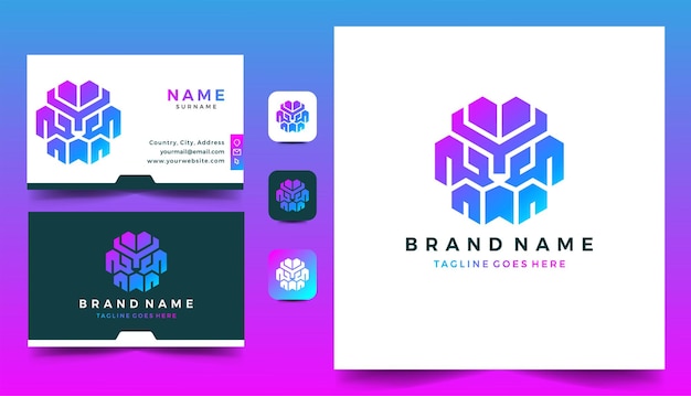 Brain logo combination with lion king logo design vector illustration and business card template