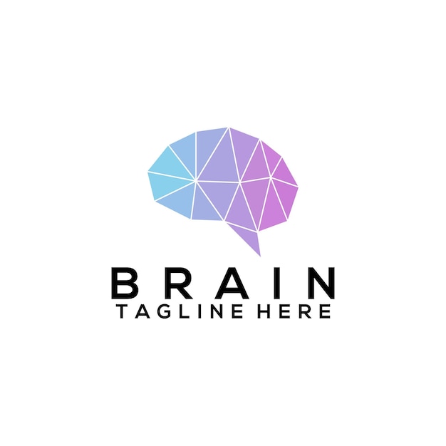 Concetto di design del logo del cervello isolato in uno sfondo bianco