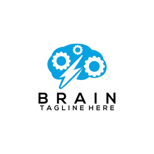 Brain Logo Design Concept Isolated in White Background