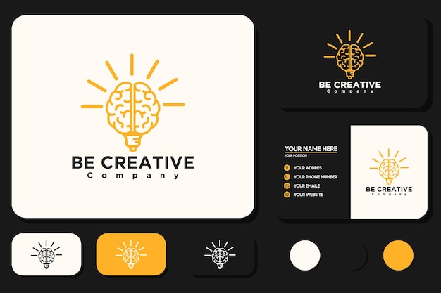 あなたのビジネスのための脳のロゴデザインリファレンスロゴ