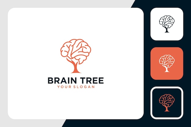 Brain logo design with tree inspiration