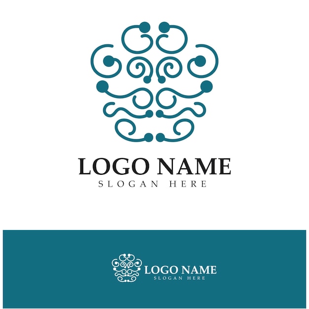 Brain logo designs concept vector health brain pulse logo brain care logo template vector